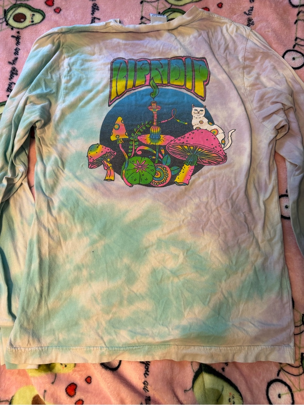 Ripndip Pastel Tie-Dye Long Sleeve with Psychedelic Mushroom Graphic